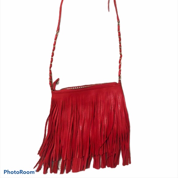 Handbags - Red fringe crossbody purse